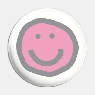Prism Pink Round Happy Face with Smile Pin