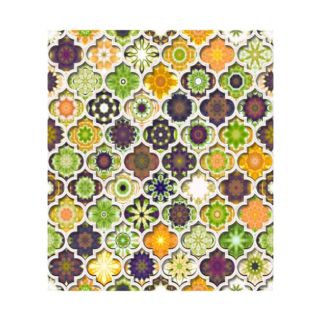 Moroccan Tile pattern Green by redwitchart