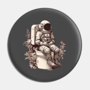 Astronaut on a toilet Pin