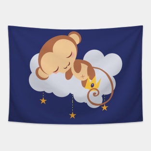 Sleepy Star Monkey Tapestry