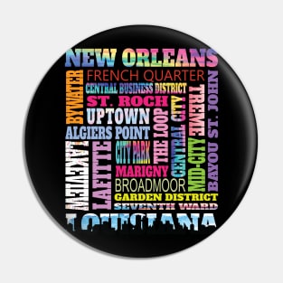 Fun New Orleans Louisiana Neighborhoods NOLO Mardi Gras Pin