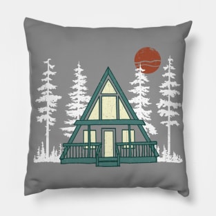 A Frame with Pine Trees Pillow