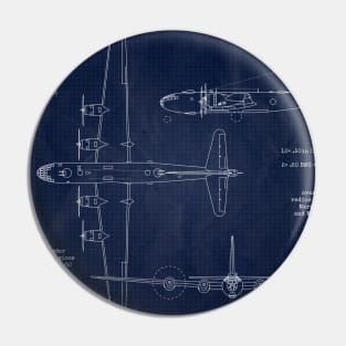 B29 Superfortress Blueprint Pin