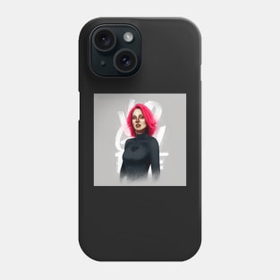 Woman with pink hair Phone Case