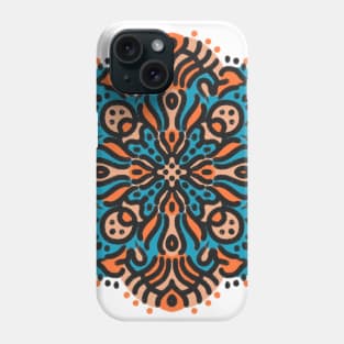 Bold Orange & Blue Mandala Phone Case