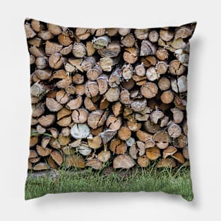 Woodpile photo Pillow