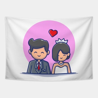 Cute Couple Marriage Man And Woman Tapestry