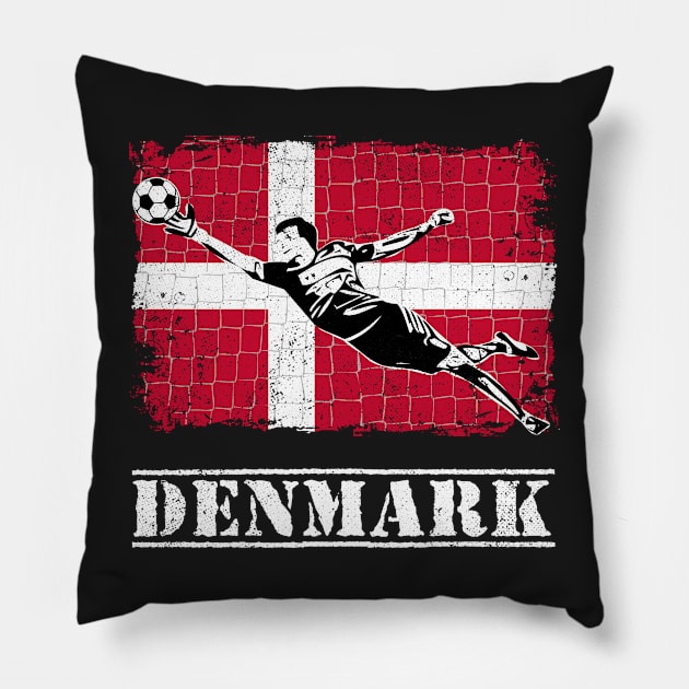 Denmark Soccer Goalie Goal Keeper Shirt Pillow by zeno27