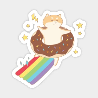 Cute Shiba, Donut Rainbow Sprinkles Magnet