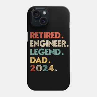 ENGINEER Retired 2024 Dad Legend Retirement Retro Tee Phone Case