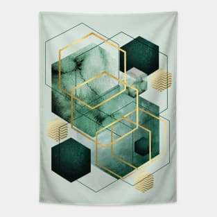 Emerald Green Geo Tapestry