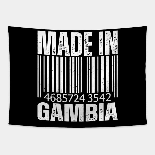 Made in Gambia Vintage Barcode Tapestry by BramCrye