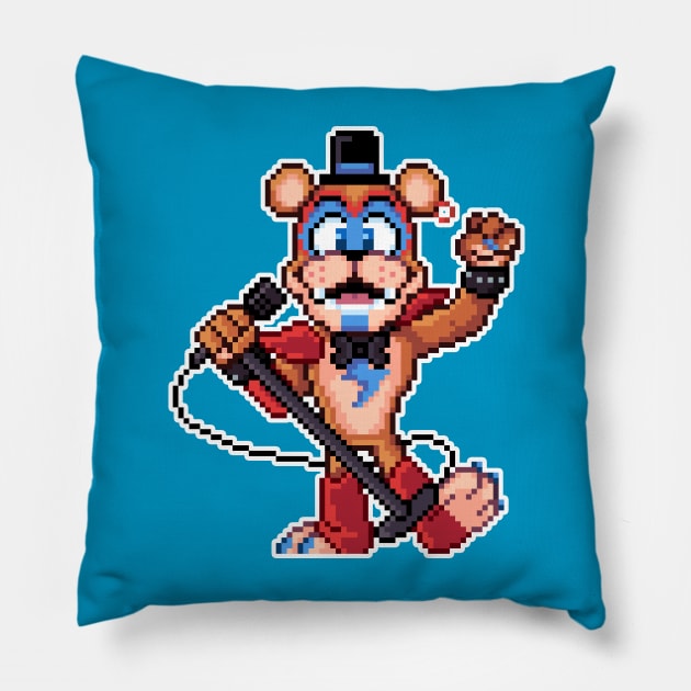 Pixel Glamrock Freddy Pillow by geekmythology