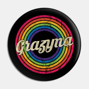 Grazyna - Retro Rainbow Faded-Style Pin