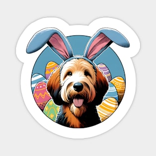 Otterhound's Easter Delight with Bunny Ears and Eggs Magnet