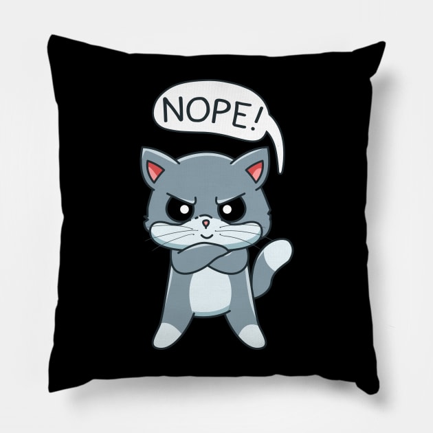 Little cat offended Pillow by printedartings