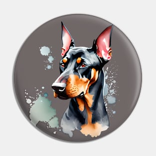 Doberman Pinscher Portrait Pin