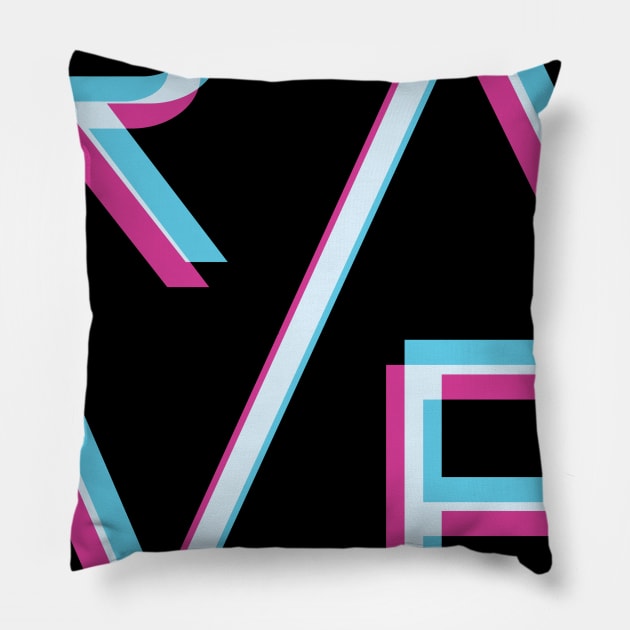 Techno Rave Tshirt Rave Pillow by avshirtnation