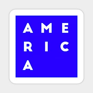 United States of America | American square letters | Blue Magnet