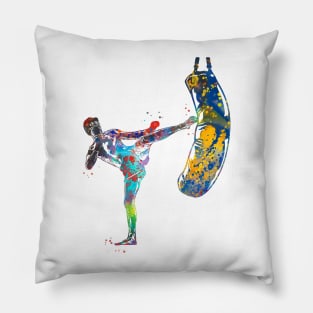 Kickbox Male Martial Artist Pillow