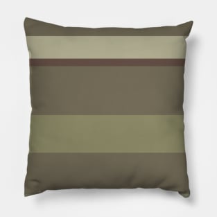 A pretty palette of Purplish Brown, Grey Brown, Camouflage Green, Sage and Artichoke stripes. Pillow