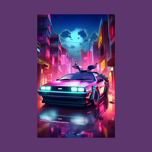 Vaporwave Delorean by HorseDriftKNS