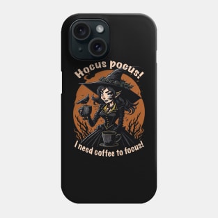 Coffee and Cartoonish Witch Phone Case