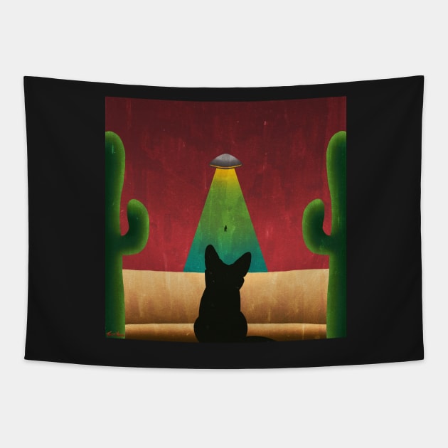 UFO in the desert Tapestry by taoistviking