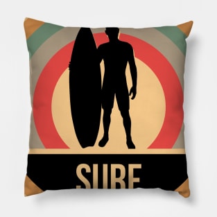 Retro Vintage Surf Gift For Surfers Pillow