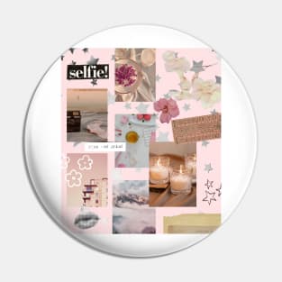 Baby Pink Floral Collage Y2K Pin