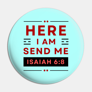 Bible Verse Isaiah 6:8 | Christian Typography Pin