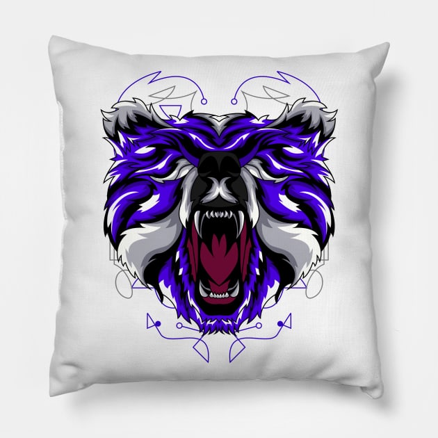 bear head graphic Pillow by SHINIGAMII