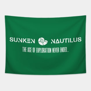 Sunken Nautilus (White Logo) Tapestry