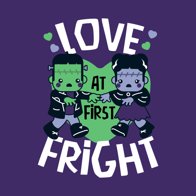 Kawaii Frankenstein's Monster and Bride of Frankenstein // Love at First Fright by SLAG_Creative