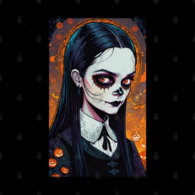 Dia de los Muertos Wednesday Addams by Grave Digs