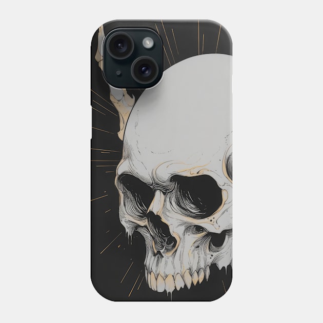 Monotone Illustration of Skull Phone Case by Sheptylevskyi