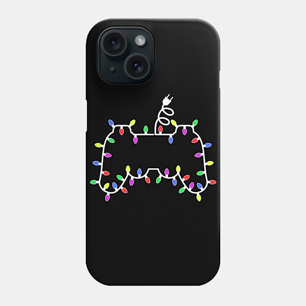 Video Game Controller Christmas Lights Funny Gamer Gaming Phone Case by mohazain