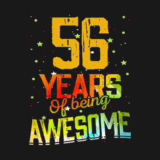 56 Years Of Being Awesome Gifts 56th Anniversary Gift Vintage Retro Funny 56 Years Birthday Men Women T-Shirt