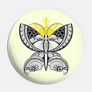 Philippine Sun / Tribal line Art Butterfly Pin