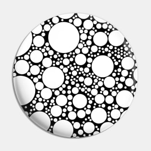 White and Black Bubbles Pattern Design Pin