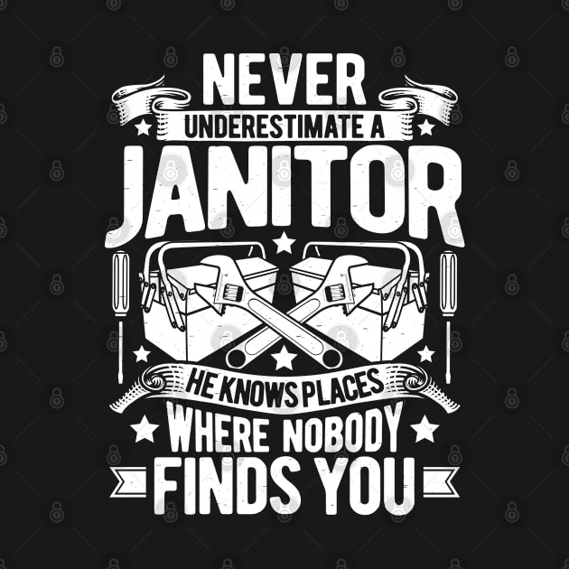 Janitor Caretaker Gift Idea Present by Krautshirts