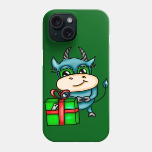 Christmas funny colored bull Phone Case