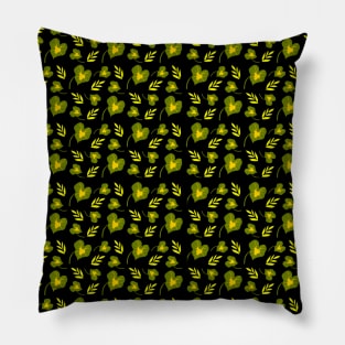 Yellow Green Caladium Leaf Plant Pattern Pillow