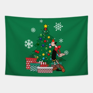 Olive Oyl Around The Christmas Tree Popeye Tapestry