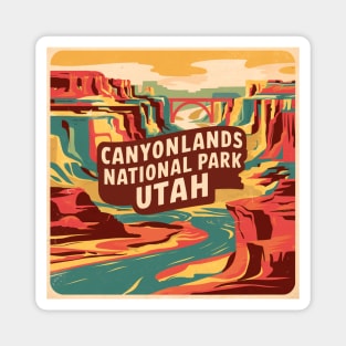 Retro Colorful Illustration of Canyonlands National Park Magnet