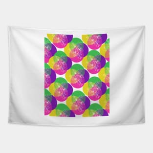 Colourful Circles Pattern with an Illustration Flower Tapestry