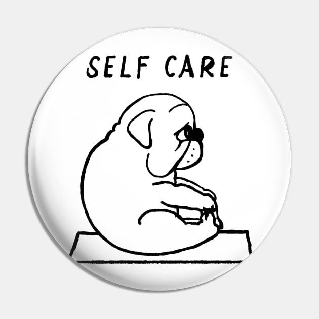 Funny Bulldog Self Care yoga Pin by MasutaroOracle