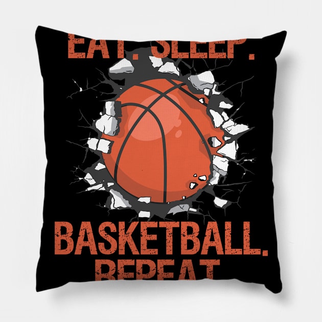 Basketball Eat Sleep Repeat Pillow by TK Store