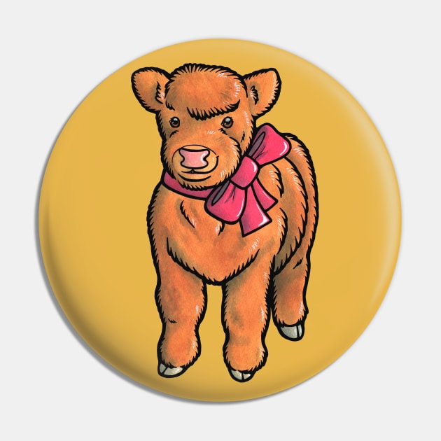 Highland cow calf Pin by animalartbyjess