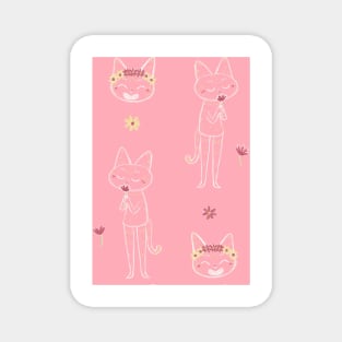 Flower cat pattern Magnet